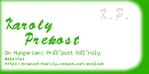 karoly prepost business card